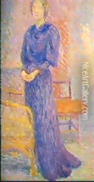 Jeune Femme Sur La Terrasse Oil Painting - Hippolyte Petitjean