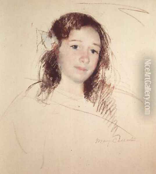 Head of Adele Oil Painting - Mary Cassatt