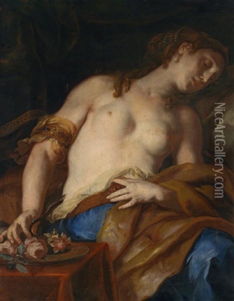Kleopatra Oil Painting - Johann Franz Michael Rottmayr