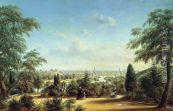 View of Melbourne looking across the Yarra Oil Painting - Henry Gritten