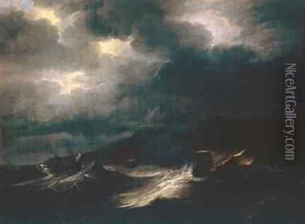 Sea Squall Oil Painting - Pieter the Younger Mulier