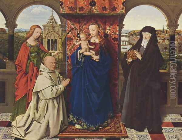 The Madonna with the Carthusians Oil Painting - Jan Van Eyck