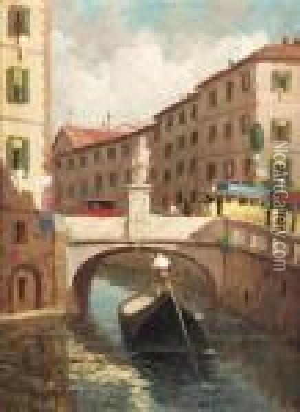 Vecchia Milano Oil Painting - Giuseppe Solenghi