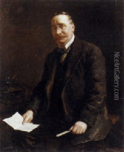 Portrait Of Dudley Ducker Oil Painting - Stanhope Forbes