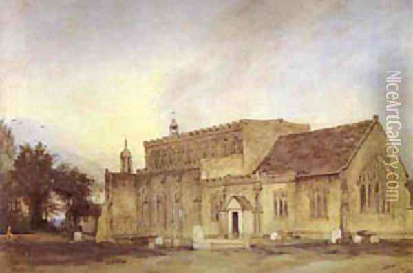 East Bergholt Church 1811 Oil Painting - John Constable