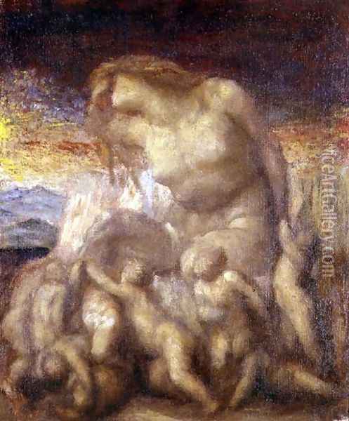 Study for 'Evolution' Oil Painting - George Frederick Watts