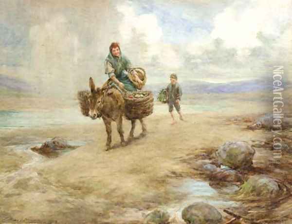 Returning home across the sands Oil Painting - Charles MacIvor or MacIver Grierson