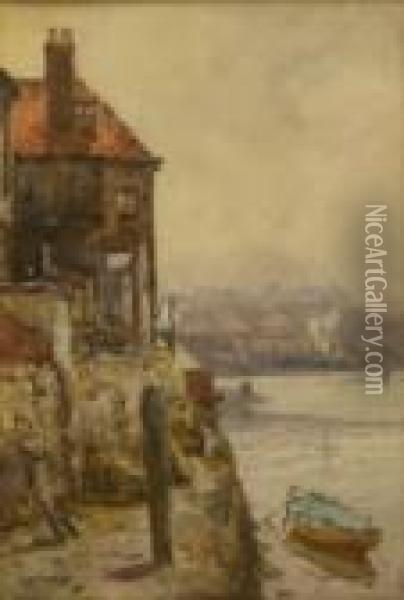 Whitby Harbour Oil Painting - Alfred Stevens
