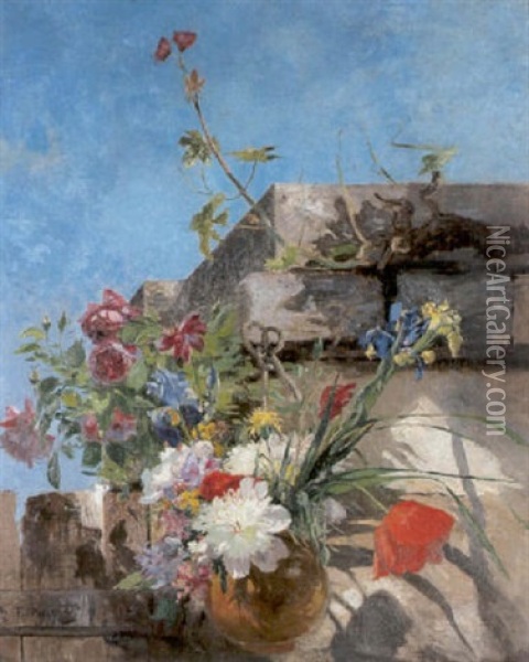 Sommerblumen Oil Painting - Eugene Petit