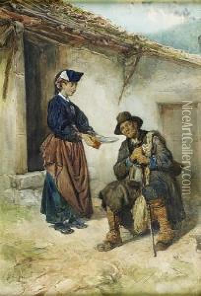 The Blind Beggar Oil Painting - John Faed