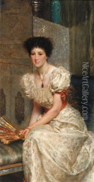 Portrait Of Mrs Charles Wyllie Oil Painting - Sir Lawrence Alma-Tadema