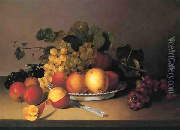 Fruit in a Basket Oil Painting - James Peale