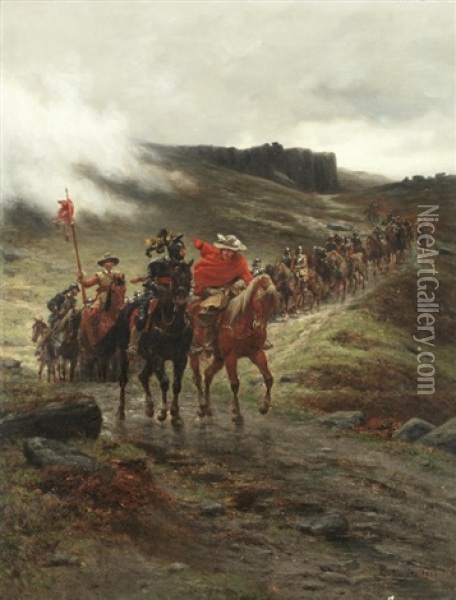 The Return From A Raid Oil Painting - Ernest Crofts