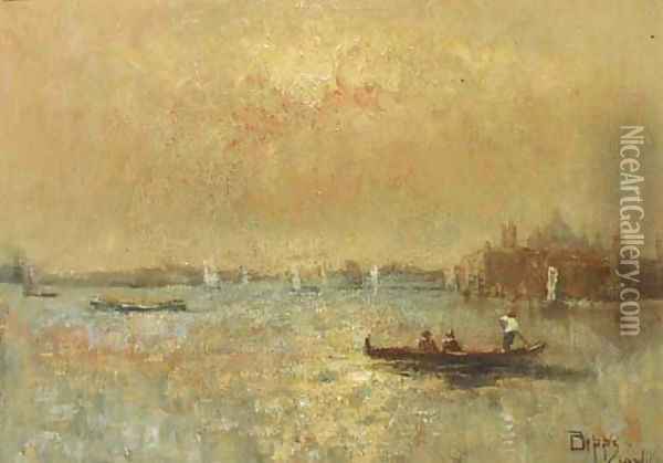 The Venetian lagoon Oil Painting - Beppe Ciardi