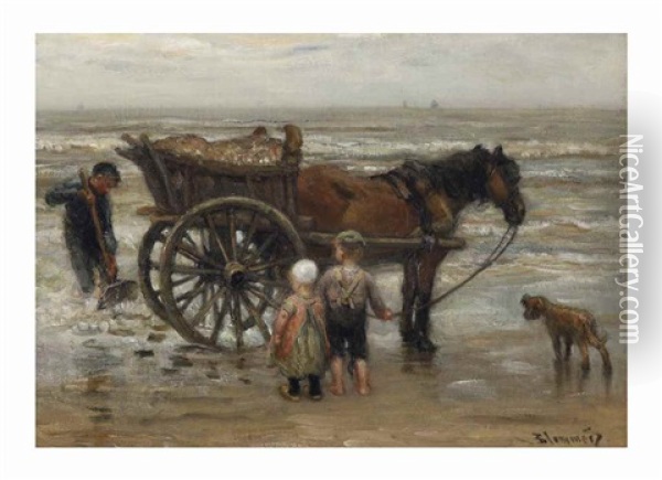 The Shell Fishers Oil Painting - Bernardus Johannes Blommers