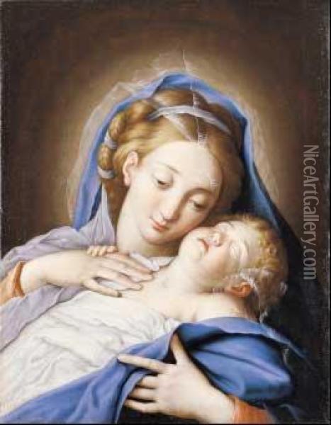 Madonna Con Il Bambino Oil Painting - Giovanni Battista Salvi
