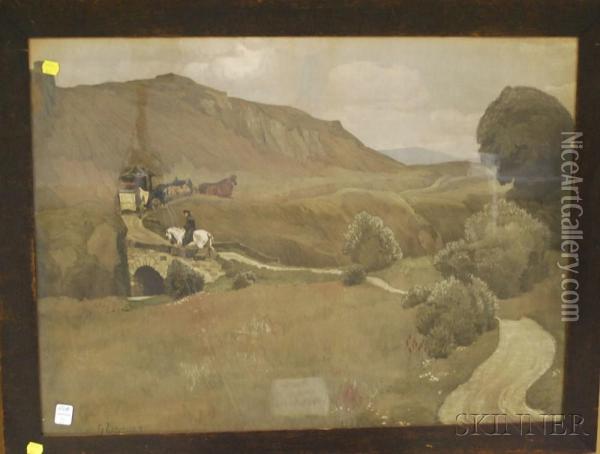Highlands Road Lithograph Oil Painting - Georg Lebrecht