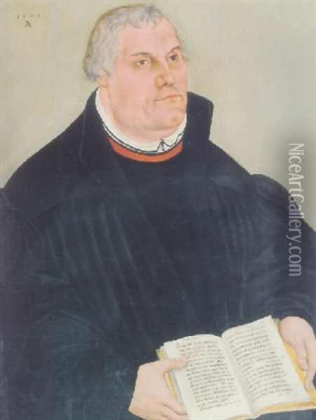 Portrait Of Martin Luther Oil Painting - Lucas Cranach the Younger