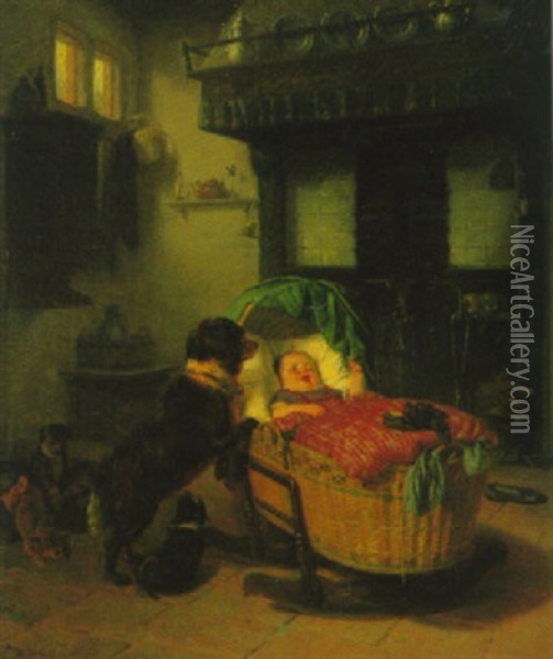 Der Treue Wachter Oil Painting - Franz Wieschebrink