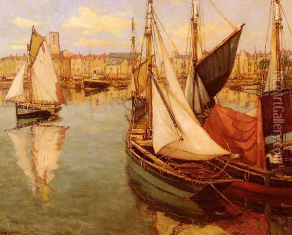 Dans Le Port De La Rochelle (In the Port of La Rochelle) Oil Painting - Georges Charpentier