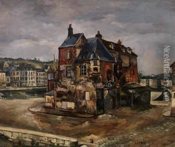 La Lieutenance A Honfleur Oil Painting - Marcel Francois Leprin