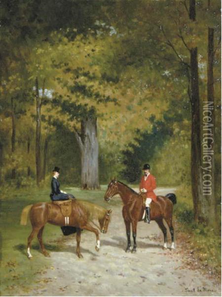 Riding In The Forest Oil Painting - Paul Levere