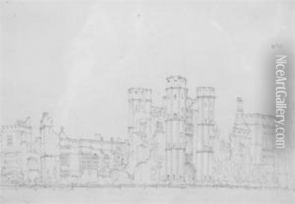 Cowdray Castle Oil Painting - Charles Wild