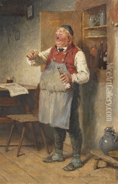 Ein Schnapsle In Ehren Oil Painting - Hugo Wilhelm Kauffmann