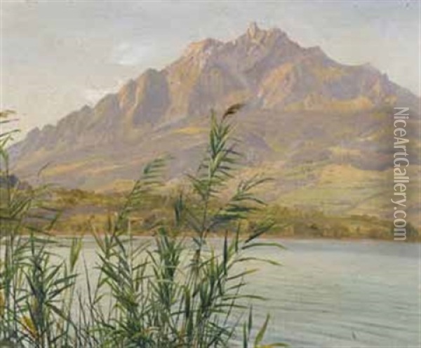 Der Pilatus Oil Painting - Johann Wilhelm Schirmer