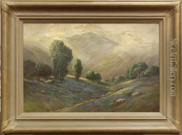 Mount Tam From Mill Valley Oil Painting - Alexis Matthew Podchernikoff