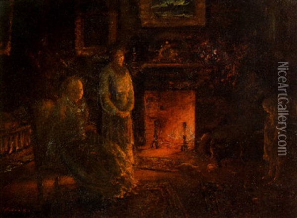 The Family Hearth Oil Painting - William Arnold Eyden