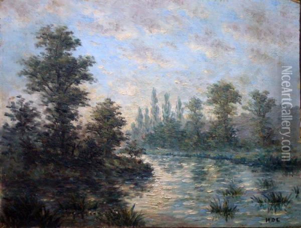 Bord De Riviere Oil Painting - Dreyfus-Lemaitre Henri