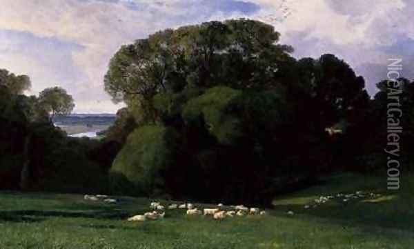 Nuneham Oil Painting - Edward Lear