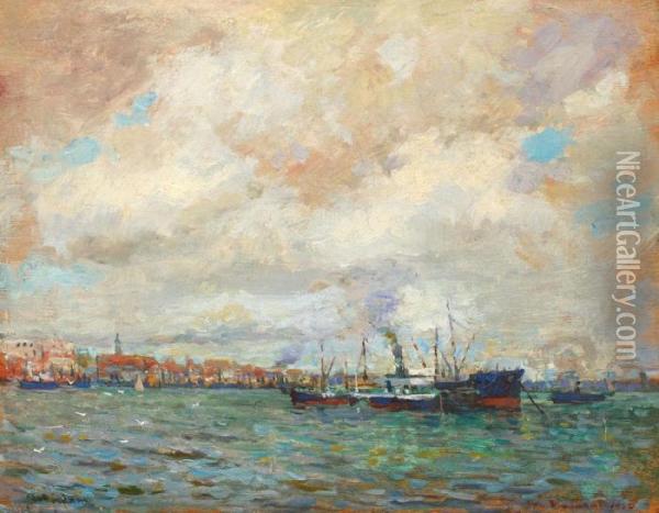 Portul Rotterdam Oil Painting - Nicolas Vermont