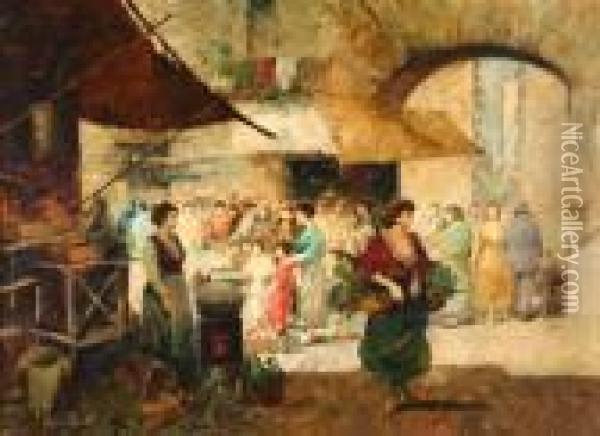 Market Day Oil Painting - Vincenzo Ciappa