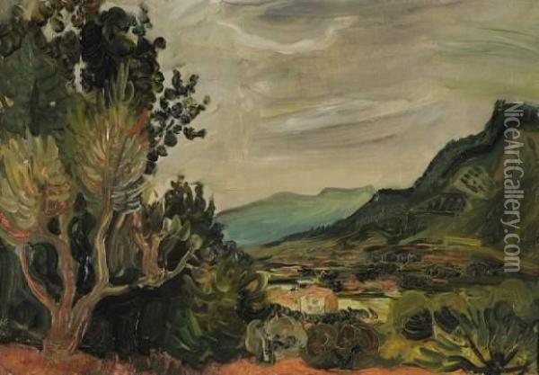 Paysage De Dordogne Oil Painting - Abraham Mintchine