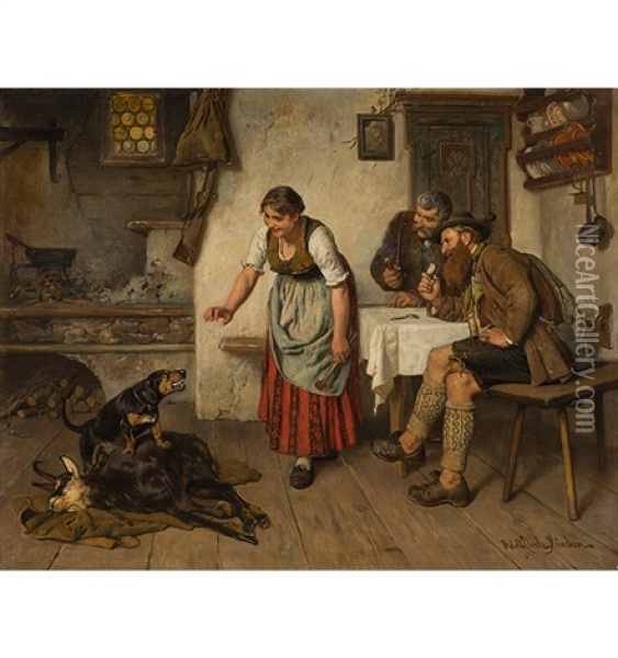 Heimkehr Von Der Jagd Oil Painting - Adolf Eberle