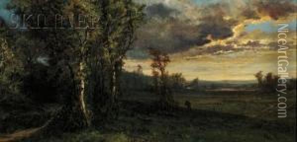 Evening Landscape Oil Painting - Alexander Wust