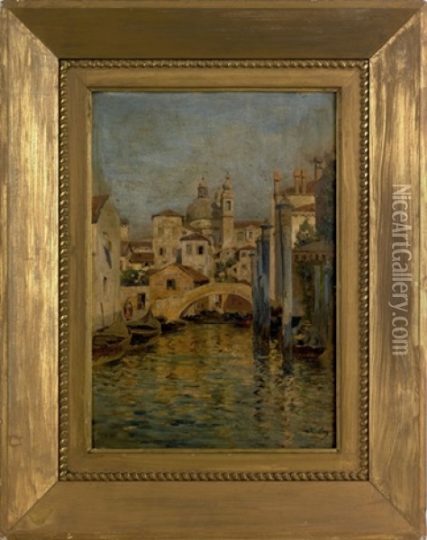 Canal Scene Oil Painting - Bernardo Hay