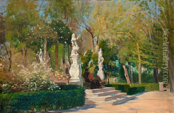 Park Scene From Sevilla Oil Painting - Hugo Birger