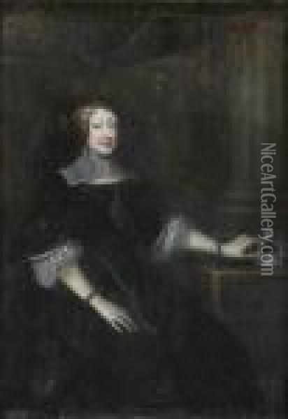 Portrait Presume D'anne D'autriche Oil Painting - Justus van Egmont