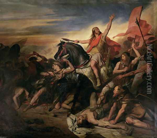 Battle of Tolbiac in AD 496, 1837 Oil Painting - Ary Scheffer