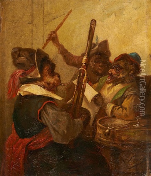 Les Anges Musiciens Oil Painting - Zacharias Noterman