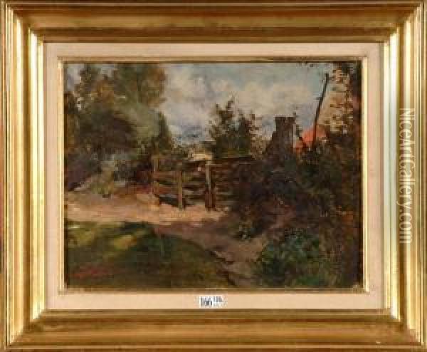 Chemin De Village Oil Painting - Alfred Jacques Verwee