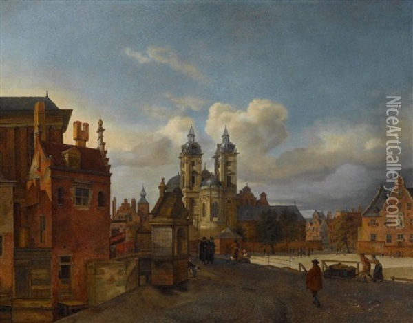 Dusseldorf - Blick Auf St. Andreas Oil Painting - Jan Van Der Heyden