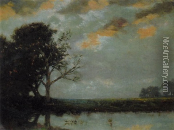 Fields At Sunset Oil Painting - Arthur Hoeber