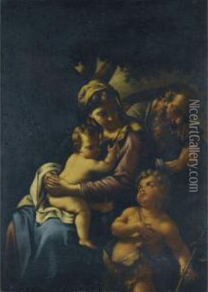 Holy Family With The Infant Saint John The Baptist Oil Painting - Nicola Vaccaro