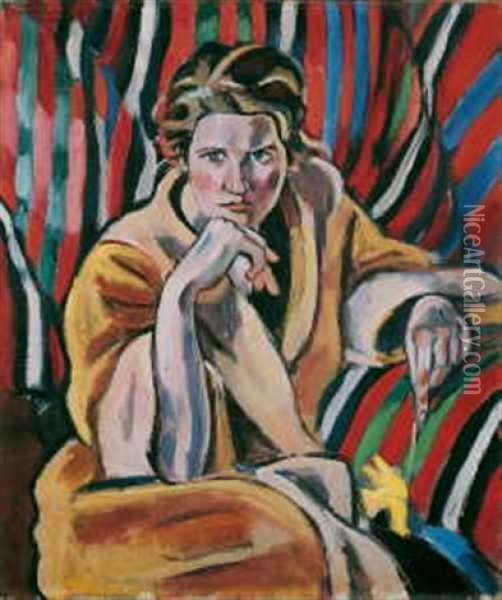 Portrat Margarete Hoff Oil Painting - Helmuth Macke