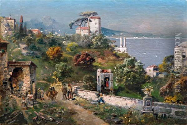 Italiai Reszlet Alakokkal Oil Painting - Robert Alott