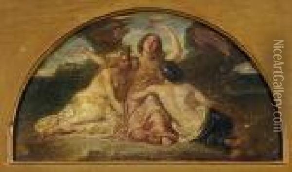 Group Of Three Classical Maidens Oil Painting - William Edward Frost